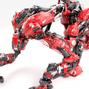 Mechanical Ape Robot Primate walking on four legs