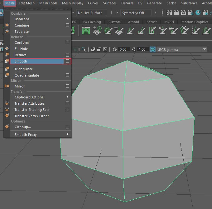 Maya User's Guide: Smooth polygon meshes