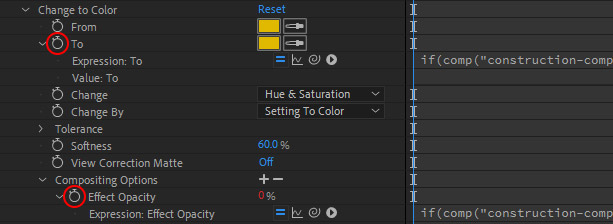 After Effect Change To Color expression