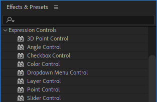 Expression controls after effects presets